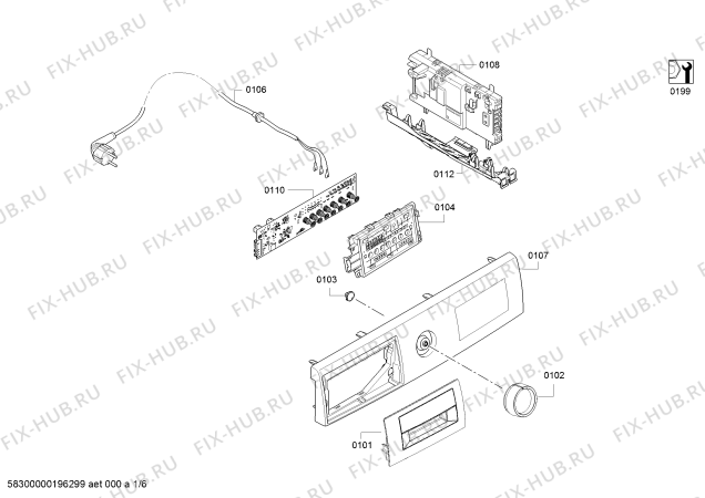 Схема №1 WTW875600W Serie 4 с изображением Модуль управления, запрограммированный для сушильной машины Bosch 10003235