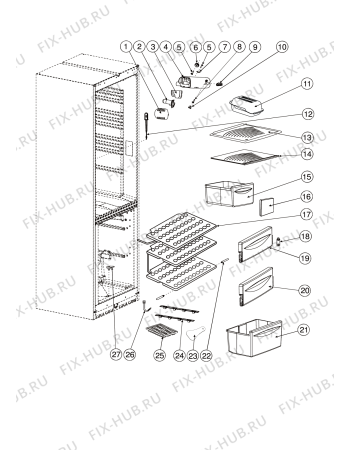 Взрыв-схема холодильника Indesit RF305A (F025585) - Схема узла