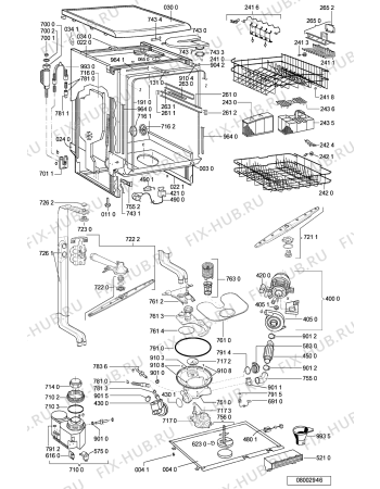 Схема №2 ADP 1656 WHM с изображением Обшивка для электропосудомоечной машины Whirlpool 481245371593