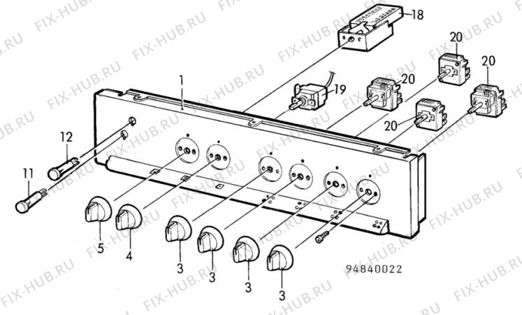 Взрыв-схема посудомоечной машины Elektro Helios SN612 - Схема узла H10 Control Panel