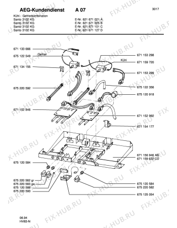 Взрыв-схема холодильника Aeg S3102KG - Схема узла Electrical equipment