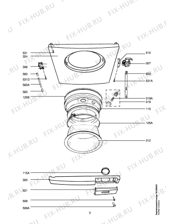 Взрыв-схема стиральной машины Aeg LAVR2550F - Схема узла Door 003