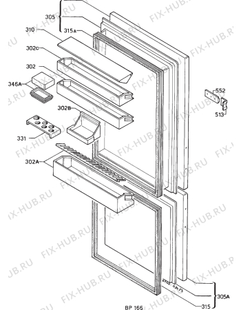 Взрыв-схема холодильника Matura 007.343 7 - Схема узла Door 003
