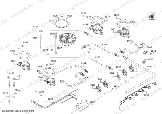 Схема №1 CA174221IL ENC.CA174221IL 4G+1W CA70F IH5 с изображением Варочная панель для электропечи Bosch 00688232