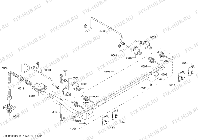 Схема №9 PRD364NLGC с изображением Кабель для плиты (духовки) Bosch 12006460