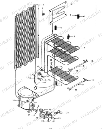 Взрыв-схема холодильника Electrolux TR1058W - Схема узла Cooling system 017