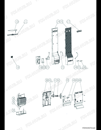 Взрыв-схема холодильника Electrolux EN6086MOX - Схема узла Vaporiser