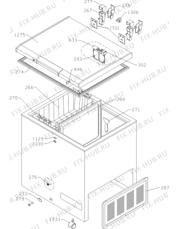 Схема №1 FHE301W (335104, ZS436) с изображением Крышка для холодильника Gorenje 339237