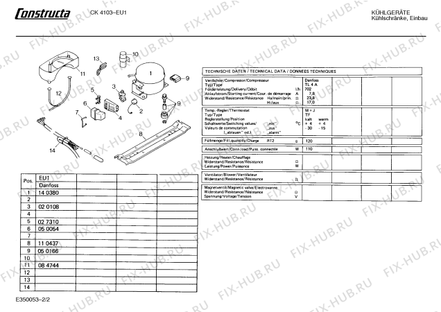 Взрыв-схема холодильника Constructa CK4103 - Схема узла 02