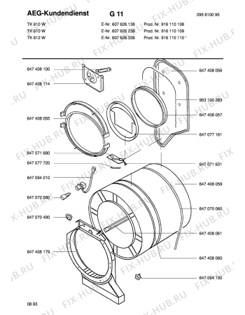 Взрыв-схема стиральной машины Blomberg TK 610-W - Схема узла Section2