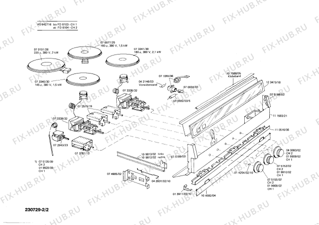 Взрыв-схема плиты (духовки) Siemens HS642716 - Схема узла 02