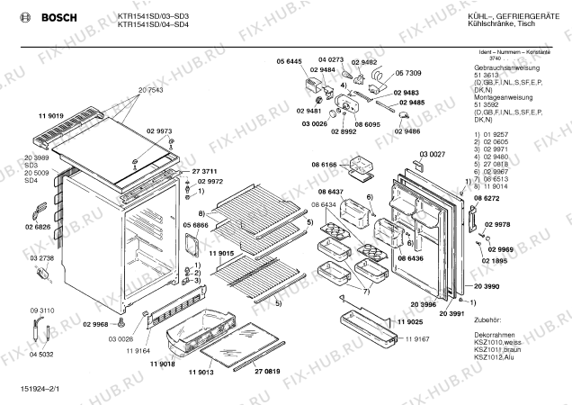 Схема №1 KTFFUH0CH KS1540 с изображением Инструкция по эксплуатации Bosch 00140598