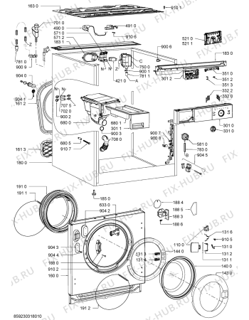 Схема №1 AWO/D 7100/2 с изображением Микромодуль для стиралки Whirlpool 481010442692