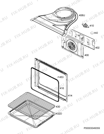 Взрыв-схема плиты (духовки) Electrolux EEC44549OK - Схема узла Oven