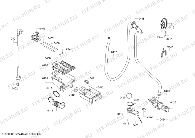 Взрыв-схема стиральной машины Bosch WAQ28383FF Avantixx 8 VarioPerfect - Схема узла 04