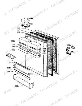 Взрыв-схема холодильника Electrolux RBE150U - Схема узла Door 003