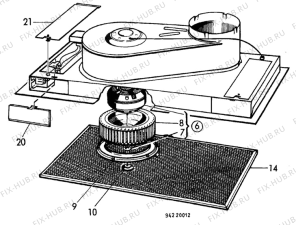 Взрыв-схема вытяжки Elektro Helios SFI60 - Схема узла H70 FAN,CHASSIS, MOUNTING KIT, USERS MANUAL  A