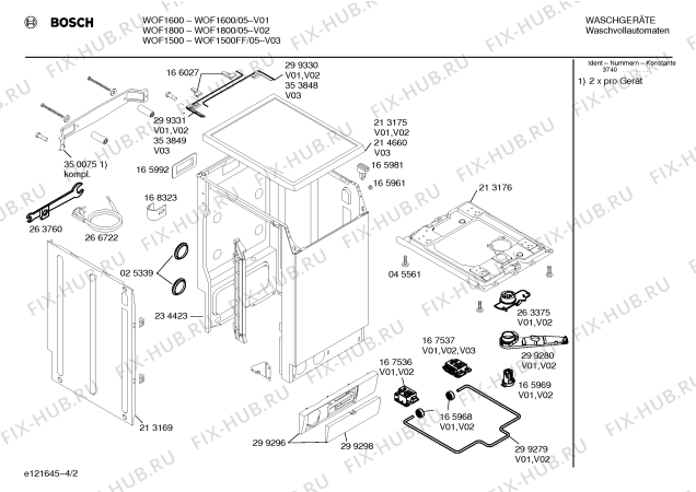 Схема №3 WOF1500FF BOSCH WOF 1500   Euro с изображением Инструкция по эксплуатации для стиралки Bosch 00523317