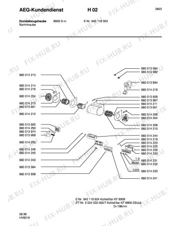 Схема №1 9509 D - M с изображением Кабель для вытяжки Aeg 8996600139670