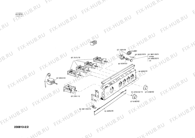 Взрыв-схема плиты (духовки) Siemens HU5010 - Схема узла 02