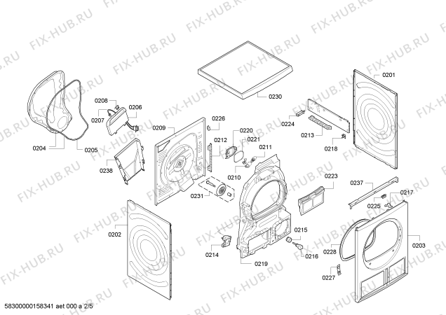 Схема №3 WTE86362SN с изображением Вкладыш для сушилки Bosch 00623144