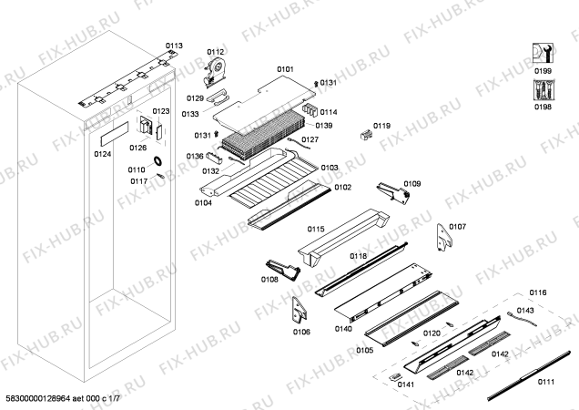 Схема №3 CIR36MIIL1 K 1911 VI с изображением Крепеж для холодильной камеры Bosch 00246414