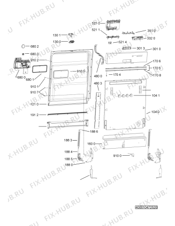 Схема №1 ADG 4620 IX с изображением Микромодуль для посудомоечной машины Whirlpool 481010543879