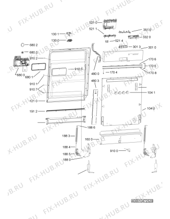 Схема №1 PDSI 5081/1 A+ W с изображением Микромодуль для посудомойки Whirlpool 481010695316