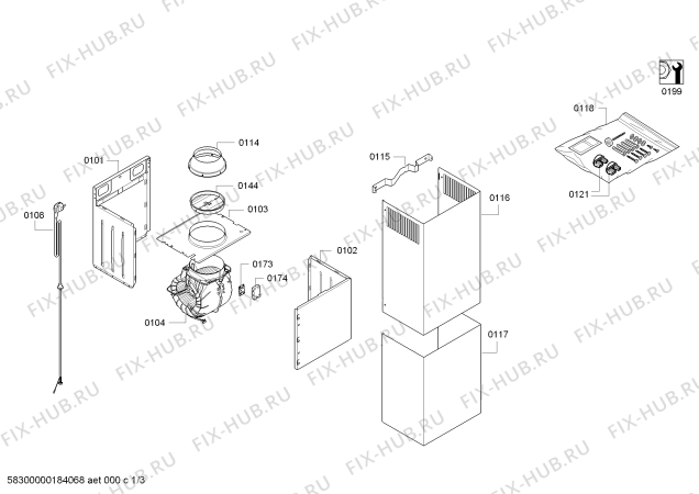 Схема №3 DWK091U59 Bosch с изображением Панель управления для вытяжки Bosch 00770859