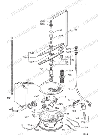Взрыв-схема посудомоечной машины Atlas DI960-2 - Схема узла Hydraulic System 272