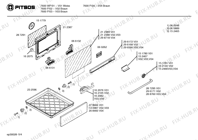Схема №1 C7605P с изображением Ремкомплект для плиты (духовки) Bosch 00298721