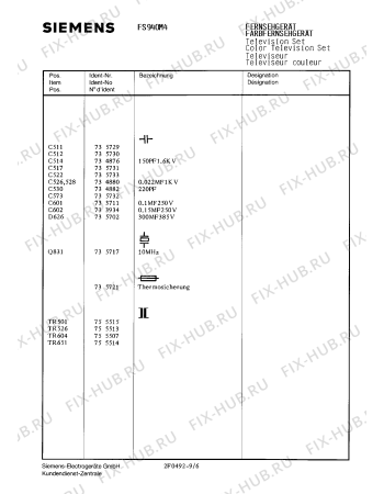 Схема №2 FS940M4II с изображением Инструкция по эксплуатации для телевизора Siemens 00530532