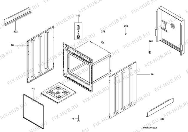 Взрыв-схема плиты (духовки) Zanussi ZX6640IE - Схема узла Section 2