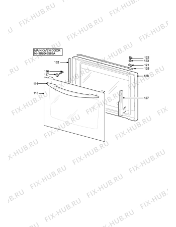 Взрыв-схема плиты (духовки) Electrolux EOG600WL - Схема узла H10 Main Oven Door (large)