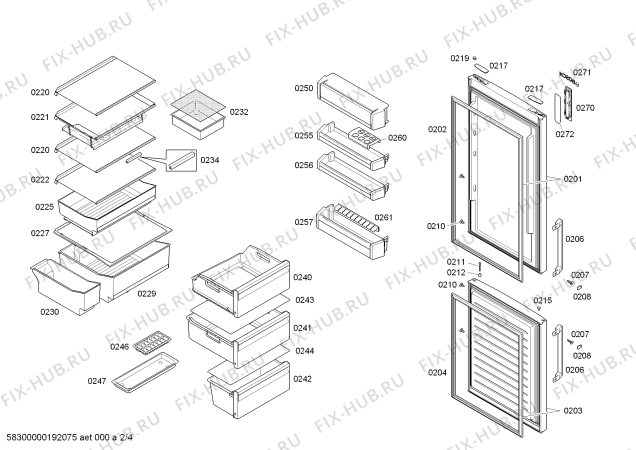 Схема №1 KGN39EI40 с изображением Дверь для холодильника Bosch 00713578