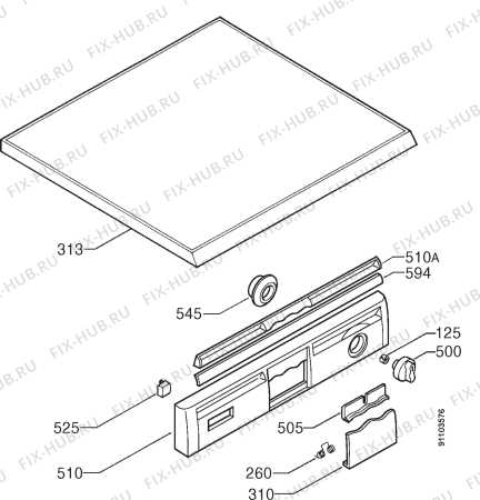 Взрыв-схема посудомоечной машины Zanussi DWS677 - Схема узла Command panel 037