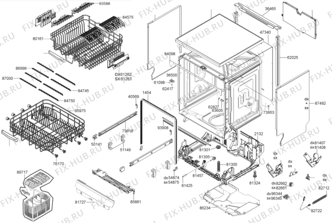 Взрыв-схема посудомоечной машины Gorenje GV63324X-1 (453668, PMS60I) - Схема узла 04