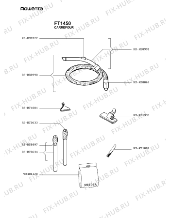 Взрыв-схема пылесоса Rowenta FT1450 - Схема узла FT1450FR.__2