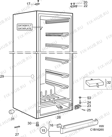 Взрыв-схема холодильника Electrolux EU7508C - Схема узла C10 Cabinet