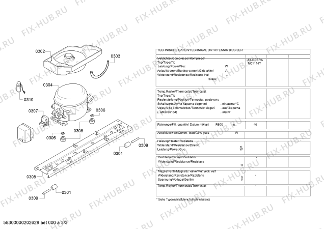 Схема №1 KGN33V04 с изображением Конденсатор для холодильной камеры Bosch 00716945