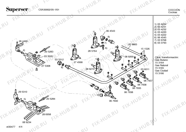 Схема №3 CSA300N с изображением Инструкция по установке/монтажу для плиты (духовки) Bosch 00517637