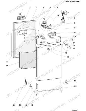 Взрыв-схема посудомоечной машины Ariston LS2410UK (F018470) - Схема узла