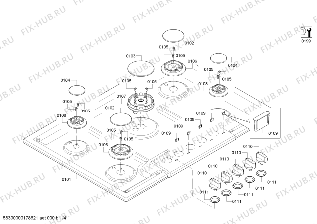 Схема №2 NGM8065UC bosch с изображением Коллектор для плиты (духовки) Bosch 00796273