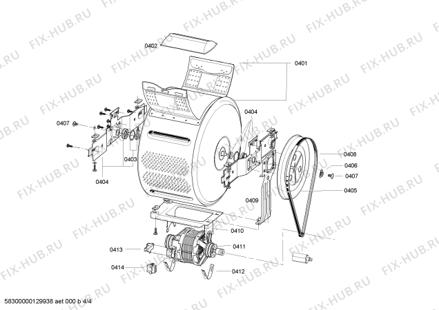 Взрыв-схема стиральной машины Bosch WOR20152PL - Схема узла 04