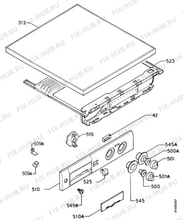 Взрыв-схема стиральной машины Zanussi FLS1424 - Схема узла Command panel 037