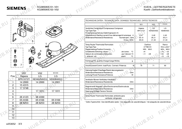 Взрыв-схема холодильника Siemens KG38S06IE - Схема узла 03