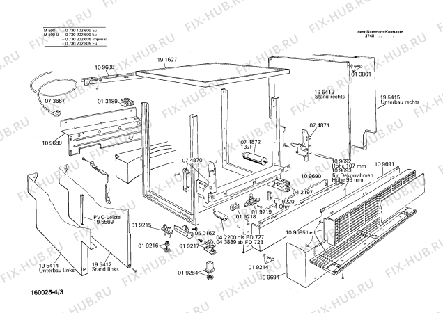 Взрыв-схема посудомоечной машины Bosch 0730102600 M500 - Схема узла 03