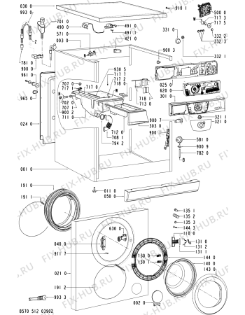 Схема №1 Austria 1200 с изображением Обшивка для стиральной машины Whirlpool 481245215658