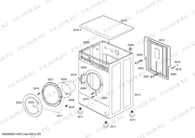 Схема №2 WFA106Q30L PROF STYLE 5P 127V с изображением Провод для стиральной машины Bosch 00495577