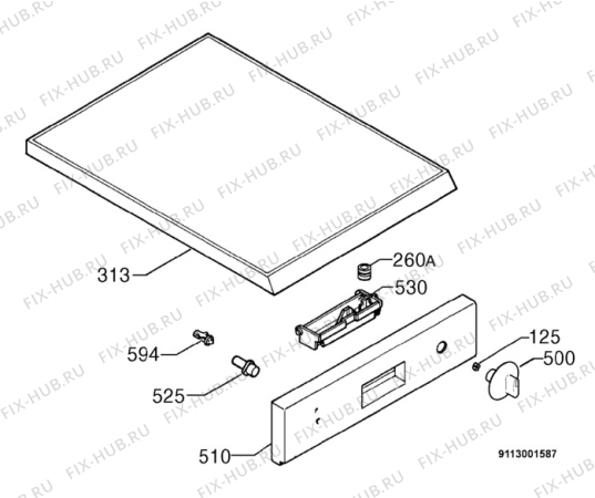 Взрыв-схема посудомоечной машины Zanussi DW4803 - Схема узла Command panel 037